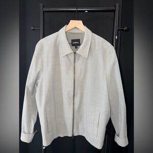 Express Light Gray Men's Zip-Front Shirt Jacket